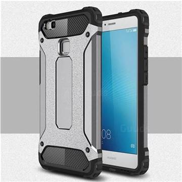 King Kong Armor Premium Shockproof Dual Layer Rugged Hard Cover for Huawei P9 Lite G9 Lite - Silver Grey
