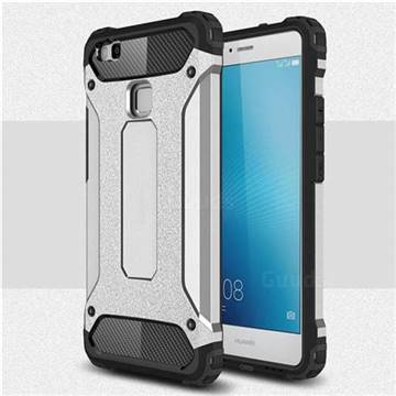 King Kong Armor Premium Shockproof Dual Layer Rugged Hard Cover for Huawei P9 Lite G9 Lite - Technology Silver