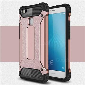 King Kong Armor Premium Shockproof Dual Layer Rugged Hard Cover for Huawei P9 Lite G9 Lite - Rose Gold