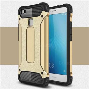 King Kong Armor Premium Shockproof Dual Layer Rugged Hard Cover for Huawei P9 Lite G9 Lite - Champagne Gold