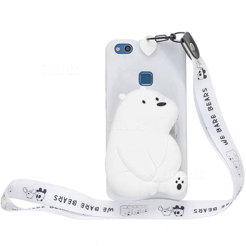 doorgaan succes Verlenen White Polar Bear Neck Lanyard Zipper Wallet Silicone Case for Huawei P9 Lite  G9 Lite - TPU Case - Guuds