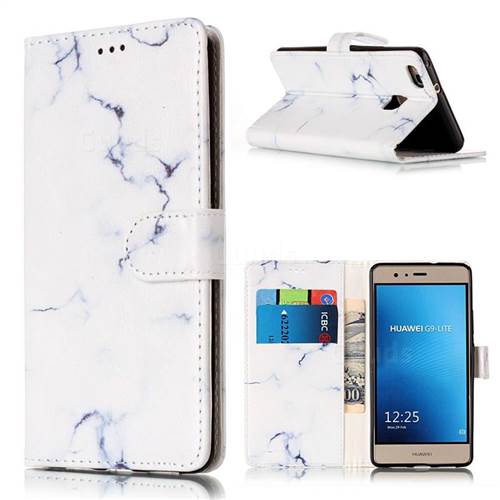Soft White Marble PU Leather Wallet Case for Huawei P9 Lite P9lite
