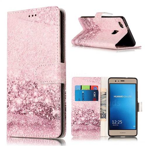 Glittering Rose Gold PU Leather Wallet Case for Huawei P9 Lite P9lite