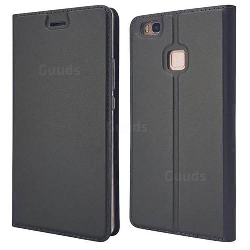 Ultra Slim Card Magnetic Automatic Suction Leather Wallet Case for Huawei P9 Lite G9 Lite - Star Grey
