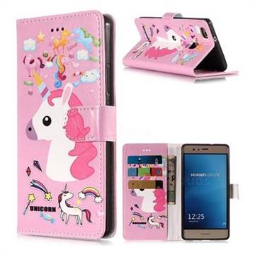 Love Rainbow Unicorn PU Leather Wallet Phone Case for Huawei P9 Lite G9 Lite
