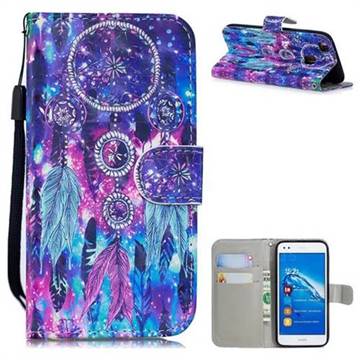Star Wind Chimes 3D Painted Leather Wallet Phone Case for Huawei P9 Lite G9 Lite