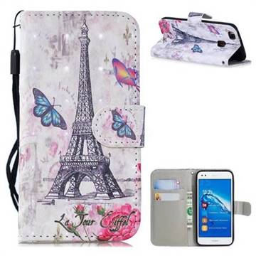 Paris Tower 3D Painted Leather Wallet Phone Case for Huawei P9 Lite G9 Lite