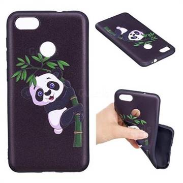 Bamboo Panda 3D Embossed Relief Black Soft Back Cover for Huawei P9 Lite Mini (Y6 Pro 2017)