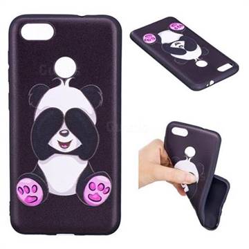 Lovely Panda 3D Embossed Relief Black Soft Back Cover for Huawei P9 Lite Mini (Y6 Pro 2017)
