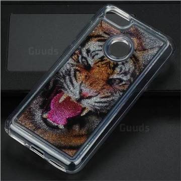 Tiger Glassy Glitter Quicksand Dynamic Liquid Soft Phone Case for Huawei P9 Lite Mini (Y6 Pro 2017)