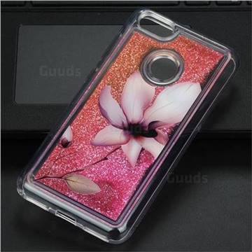 Lotus Glassy Glitter Quicksand Dynamic Liquid Soft Phone Case for Huawei P9 Lite Mini (Y6 Pro 2017)
