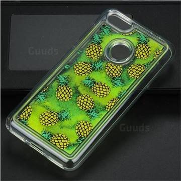 Pineapple Glassy Glitter Quicksand Dynamic Liquid Soft Phone Case for Huawei P9 Lite Mini (Y6 Pro 2017)