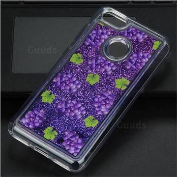 Purple Grape Glassy Glitter Quicksand Dynamic Liquid Soft Phone Case for Huawei P9 Lite Mini (Y6 Pro 2017)