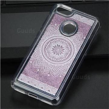 Mandala Glassy Glitter Quicksand Dynamic Liquid Soft Phone Case for Huawei P9 Lite Mini (Y6 Pro 2017)
