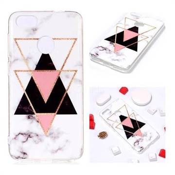 Inverted Triangle Black Soft TPU Marble Pattern Phone Case for Huawei P9 Lite Mini (Y6 Pro 2017)