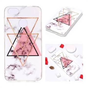 Inverted Triangle Powder Soft TPU Marble Pattern Phone Case for Huawei P9 Lite Mini (Y6 Pro 2017)