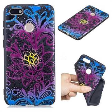 Colorful Lace 3D Embossed Relief Black TPU Cell Phone Back Cover for Huawei P9 Lite Mini (Y6 Pro 2017)
