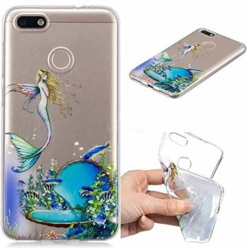 Mermaid Clear Varnish Soft Phone Back Cover for Huawei P9 Lite Mini (Y6 Pro 2017)