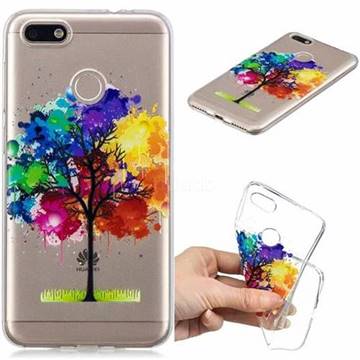 Oil Painting Tree Clear Varnish Soft Phone Back Cover for Huawei P9 Lite Mini (Y6 Pro 2017)