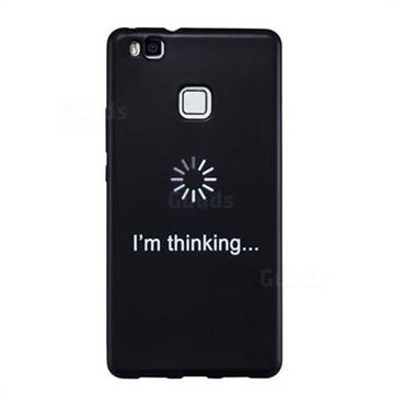 Thinking Stick Figure Matte Black TPU Phone Cover for Huawei P9 Lite Mini (Y6 Pro 2017)