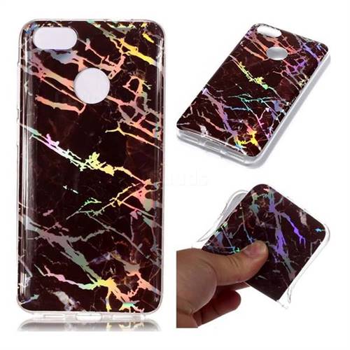 Black Brown Marble Pattern Bright Color Laser Soft TPU Case for Huawei P9 Lite Mini (Y6 Pro 2017)