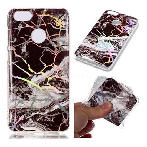 White Black Marble Pattern Bright Color Laser Soft TPU Case for Huawei P9 Lite Mini (Y6 Pro 2017)