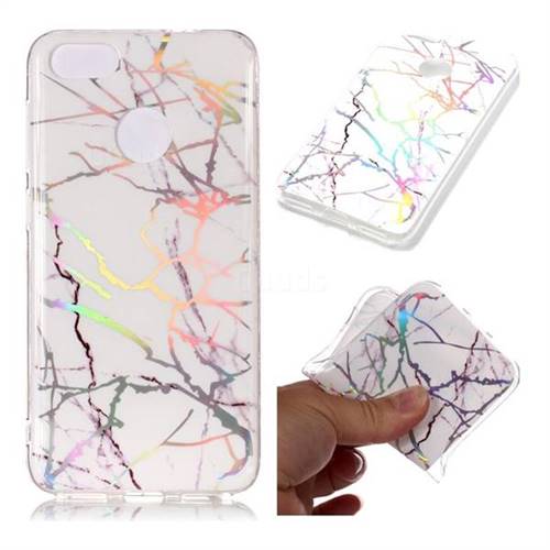 Color White Marble Pattern Bright Color Laser Soft TPU Case for Huawei P9 Lite Mini (Y6 Pro 2017)