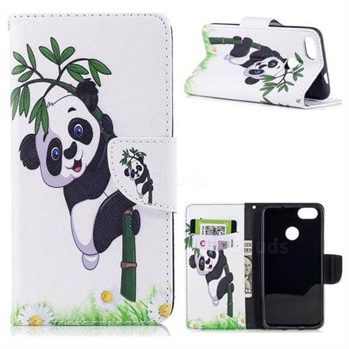 Bamboo Panda Leather Wallet Case for Huawei P9 Lite Mini (Y6 Pro 2017)