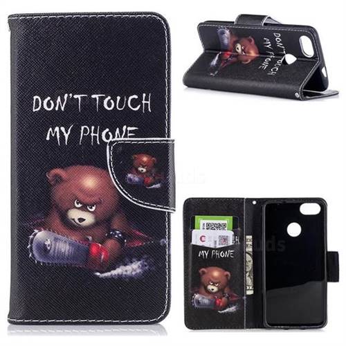Chainsaw Bear Leather Wallet Case for Huawei P9 Lite Mini (Y6 Pro 2017)