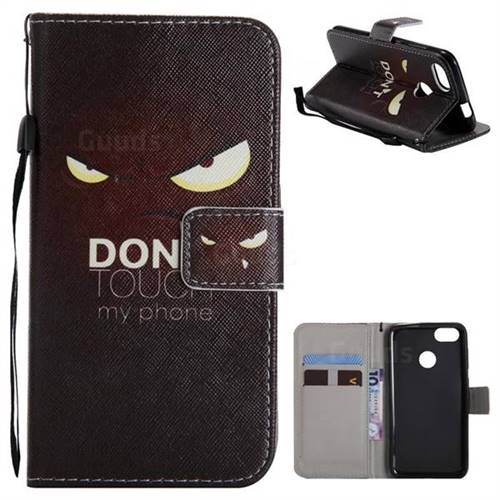 Angry Eyes PU Leather Wallet Case for Huawei P9 Lite Mini (Y6 Pro 2017)