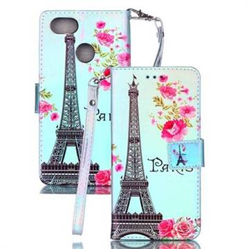 Eiffel Tower Blue Ray Light PU Leather Wallet Case for Huawei P9 Lite Mini (Y6 Pro 2017)