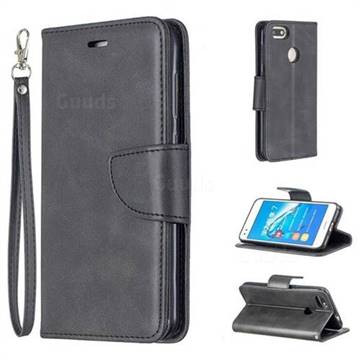 Classic Sheepskin PU Leather Phone Wallet Case for Huawei P9 Lite Mini (Y6 Pro 2017) - Black