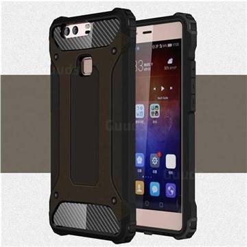 King Kong Armor Premium Shockproof Dual Layer Rugged Hard Cover for Huawei P9 Plus P9plus - Black Gold