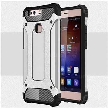King Kong Armor Premium Shockproof Dual Layer Rugged Hard Cover for Huawei P9 Plus P9plus - Technology Silver