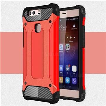 King Kong Armor Premium Shockproof Dual Layer Rugged Hard Cover for Huawei P9 Plus P9plus - Big Red
