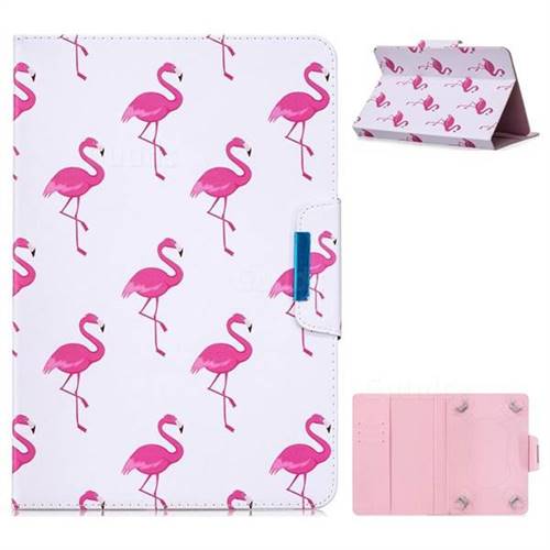 7 inch Universal Tablet Flip Cover Folio Stand Leather Wallet Tablet Case - Red Flamingo