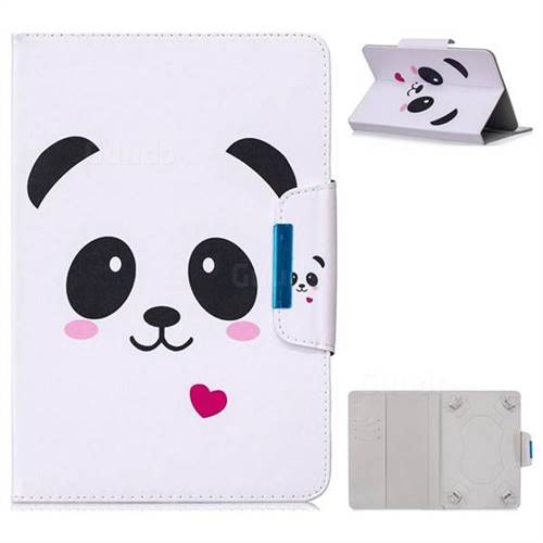 8 inch Universal Tablet Flip Cover Folio Stand Leather Wallet Tablet Case - Heart Panda