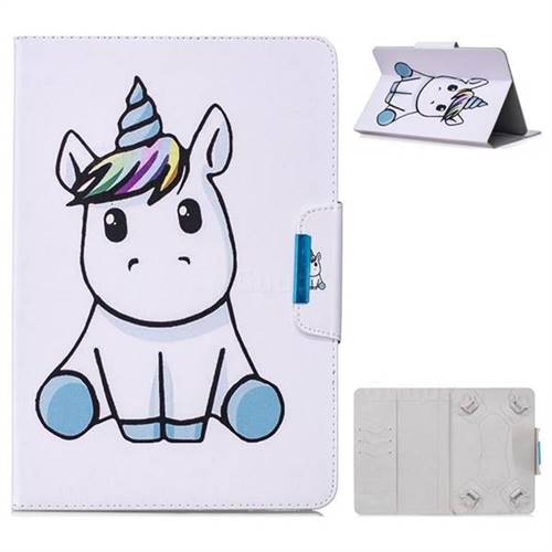 10 Inch Universal Tablet Flip Cover Folio Stand Leather Wallet Tablet Case - Unicorn Kid