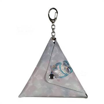 Sweet Gray Owl Universal Triangle Cell Phone Headset Earphone Data Cable Coin Storage Bag