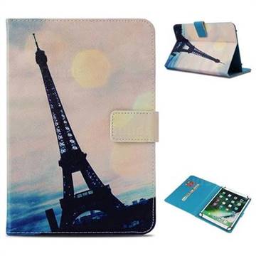 Leaning Eiffel Tower Pattern Universal 10 inch Tablet Flip Folio Stand Leather Wallet Tablet Case Cover