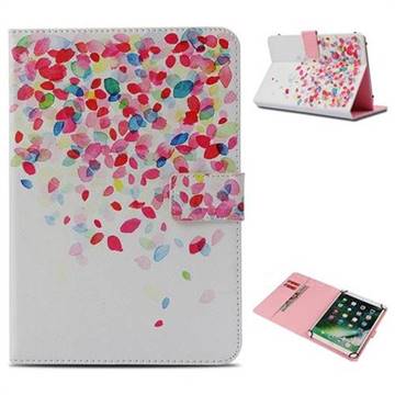 Colored Petals Pattern Universal 10 inch Tablet Flip Folio Stand Leather Wallet Tablet Case Cover