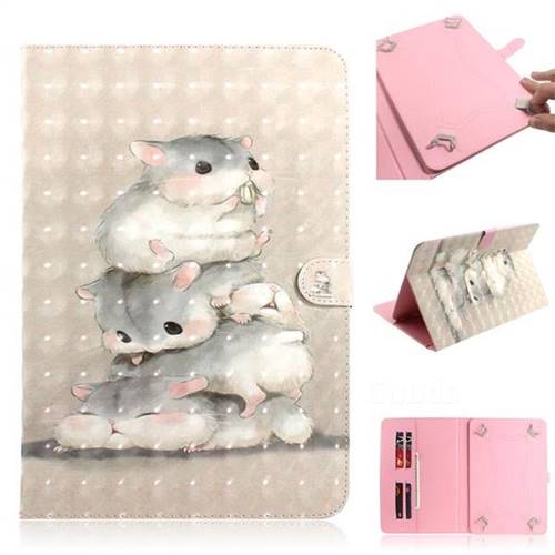Three Squirrels 3D Painted Universal 10 inch Tablet Flip Folio Stand Leather Wallet Tablet Case Cover
