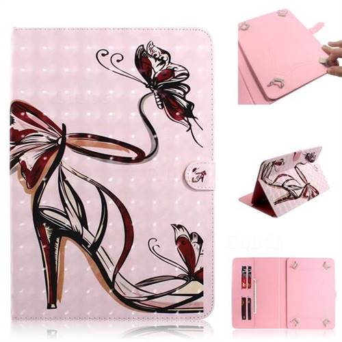 Butterfly High Heels 3D Painted Universal 10 inch Tablet Flip Folio Stand Leather Wallet Tablet Case Cover
