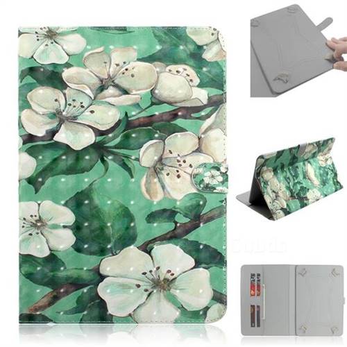 Watercolor Flower 3D Painted Universal 10 inch Tablet Flip Folio Stand Leather Wallet Tablet Case Cover