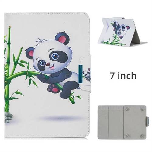 7 inch Universal Tablet Flip Cover Folio Stand Leather Wallet Tablet Case - Bamboo Panda