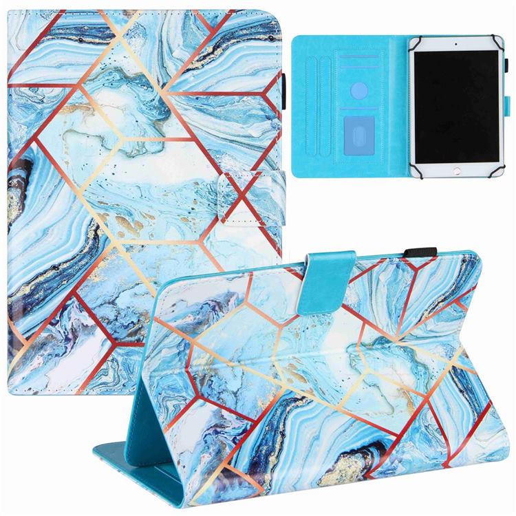 8 inch Universal Tablet Cover Lake Blue Stitching Color Marble Leather Flip Cover