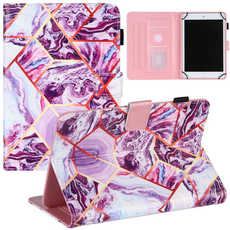7 inch Universal Tablet Cover Dream Purple Stitching Color Marble Leather Flip Cover