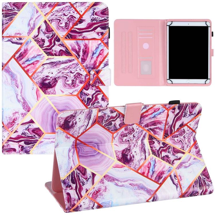 10 inch Universal Tablet Cover Dream Purple Stitching Color Marble Leather Flip Cover