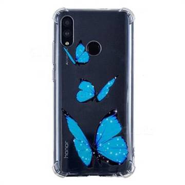 Blue butterfly Anti-fall Clear Varnish Soft TPU Back Cover for Huawei P Smart (2019)