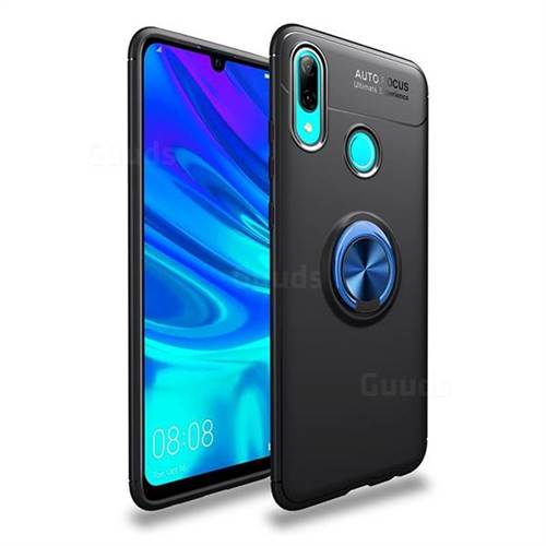 Auto Focus Invisible Ring Holder Soft Phone Case for Huawei P Smart (2019) - Black Blue